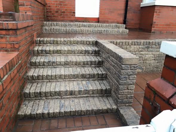 Pattern Imprinted Concrete Driveway with Decorative Brickwork - Blackpool